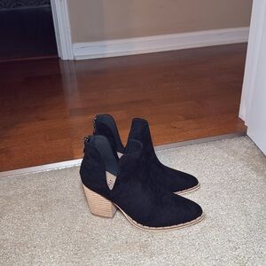 Black Faux Suede Booties